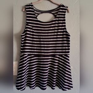 Torrid Black and White Striped Tank Top,size 2(2X)